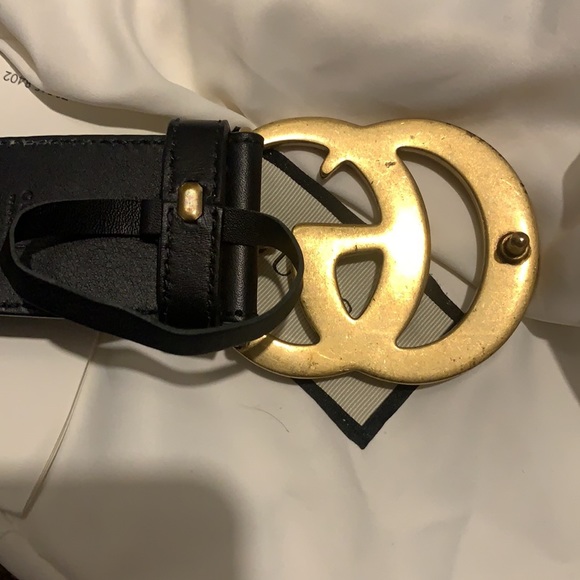 GUCCI Black Leather belt with Double G buckle - Picture 8 of 8